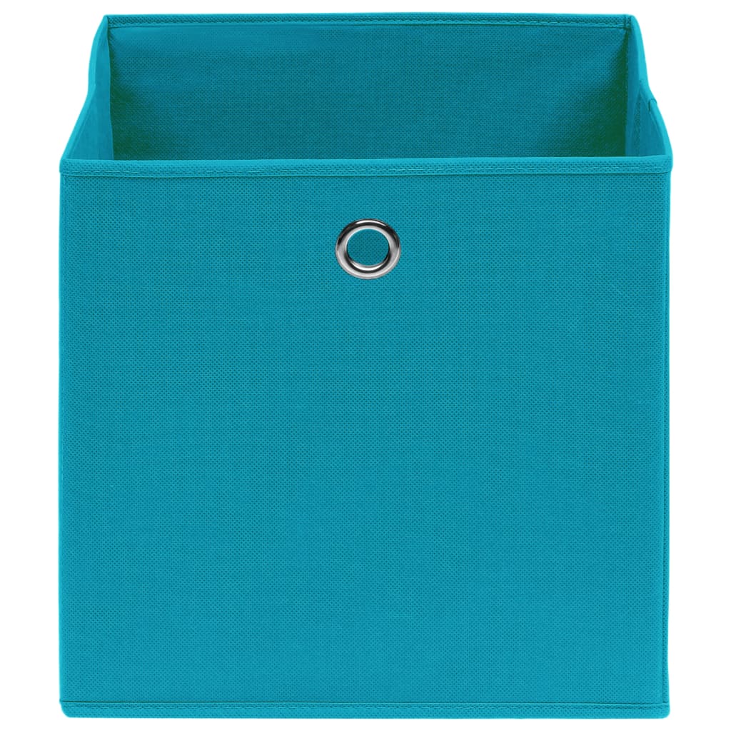 vidaXL Кутии за съхранение 10 бр нетъкан плат 28x28x28см бебешко синьо