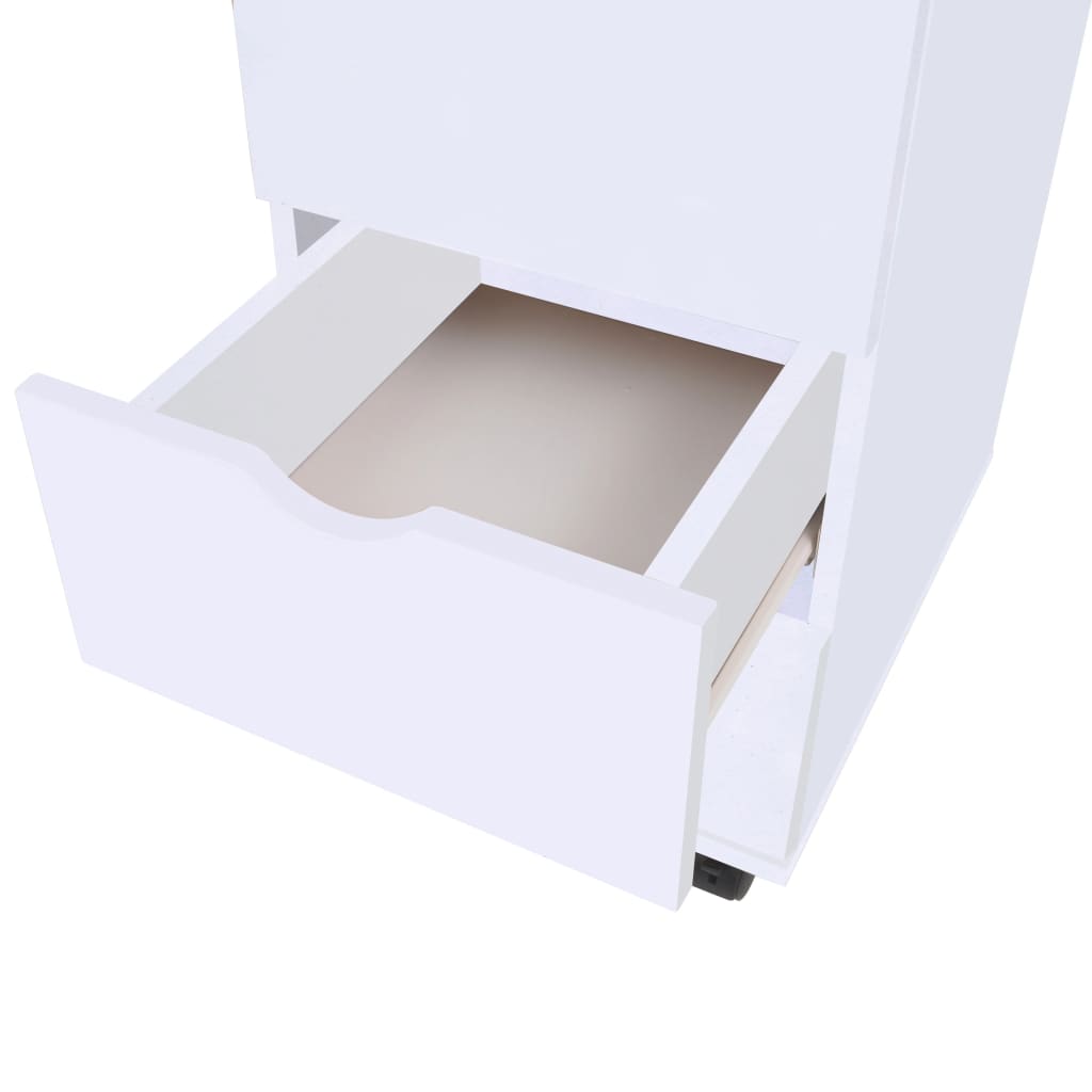 vidaXL Контейнер с чекмеджета, 33x45x60 см, бял