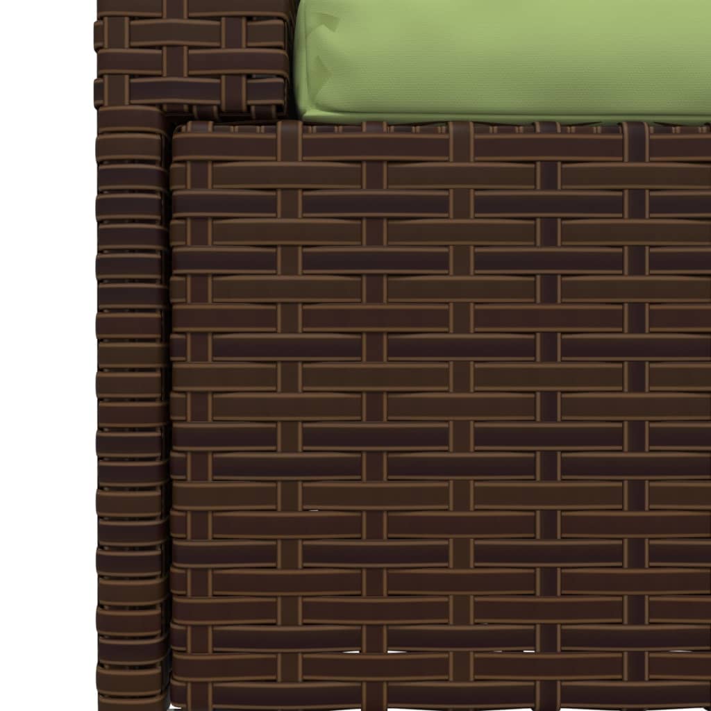 vidaXL 2-местен диван с възглавници, кафяв, полиратан
