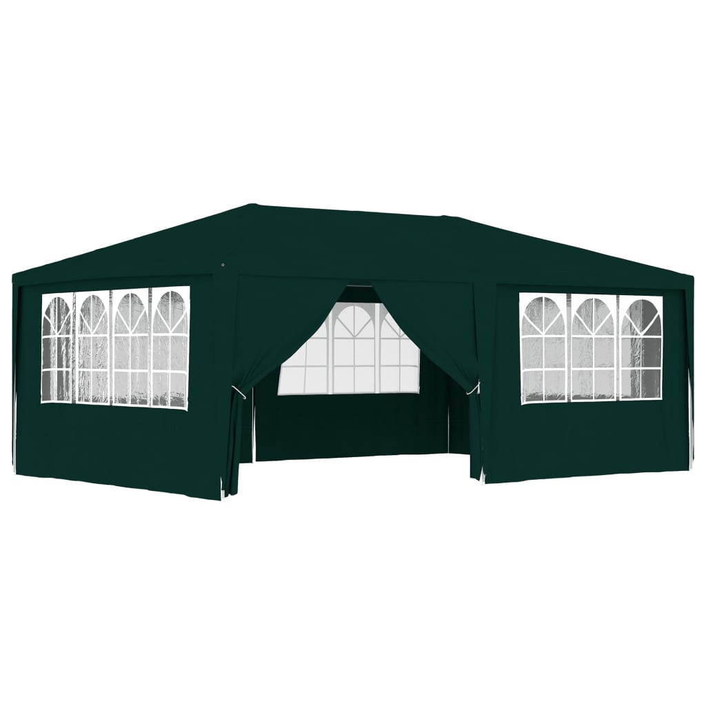 vidaXL Професионална парти шатра със стени 4x6 м зелена 90 г/м²