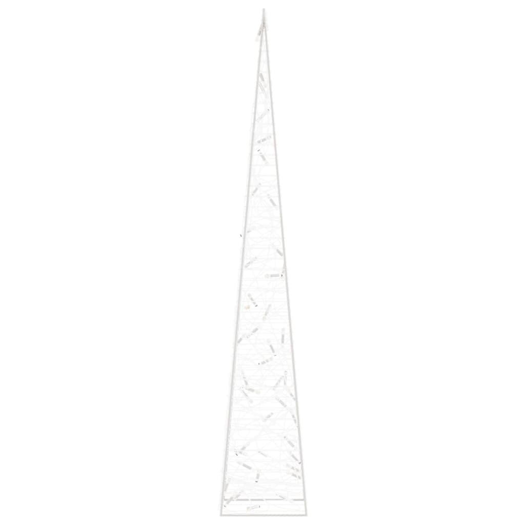 vidaXL Акрилен декоративен LED светещ конус, студено бял, 90 см