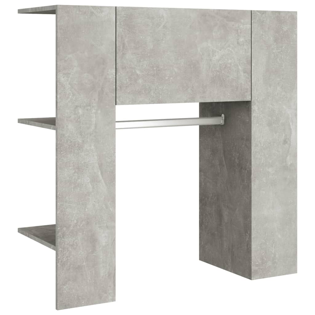 vidaXL Шкаф за антре, бетонно сиво, 97,5x37x99 см, инженерно дърво