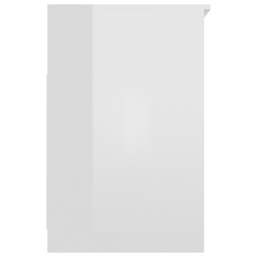 vidaXL Шкаф с чекмеджета, бял гланц, 40x50x76 см, ПДЧ