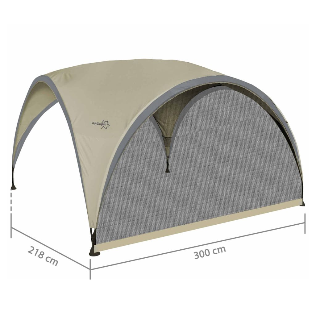 Bo-Camp Странична стена за парти шатра с комарник, малка, бежова