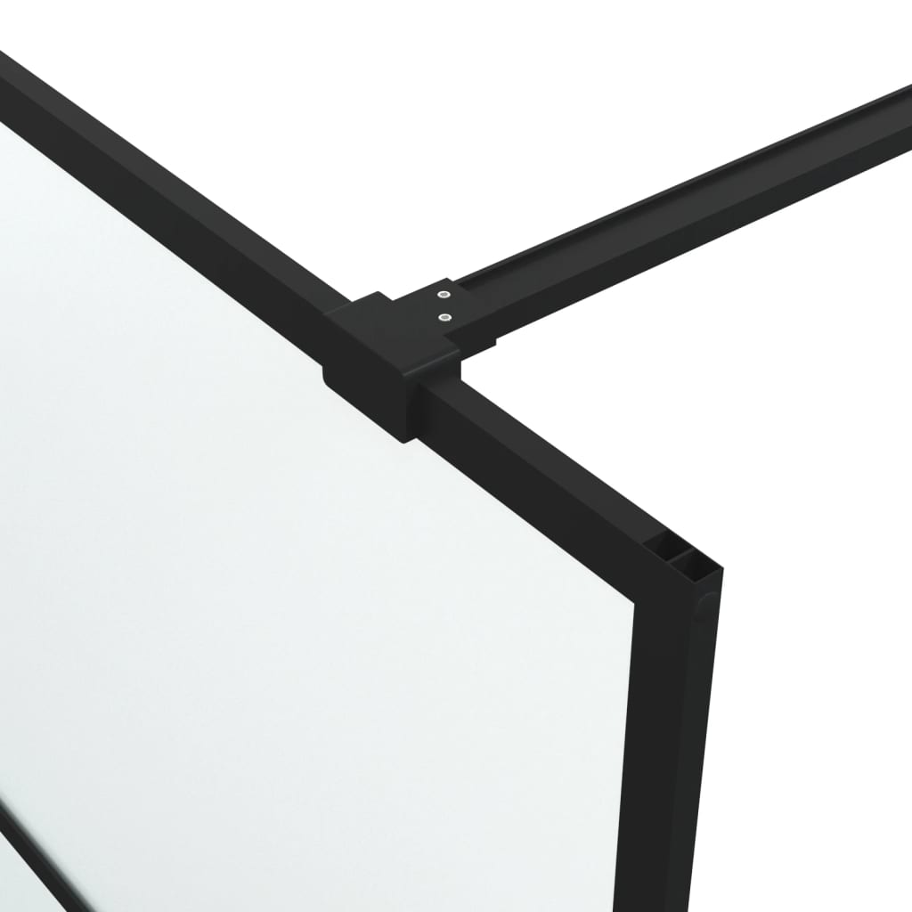 vidaXL Параван за баня, черен, 100x195 см, матирано ESG стъкло