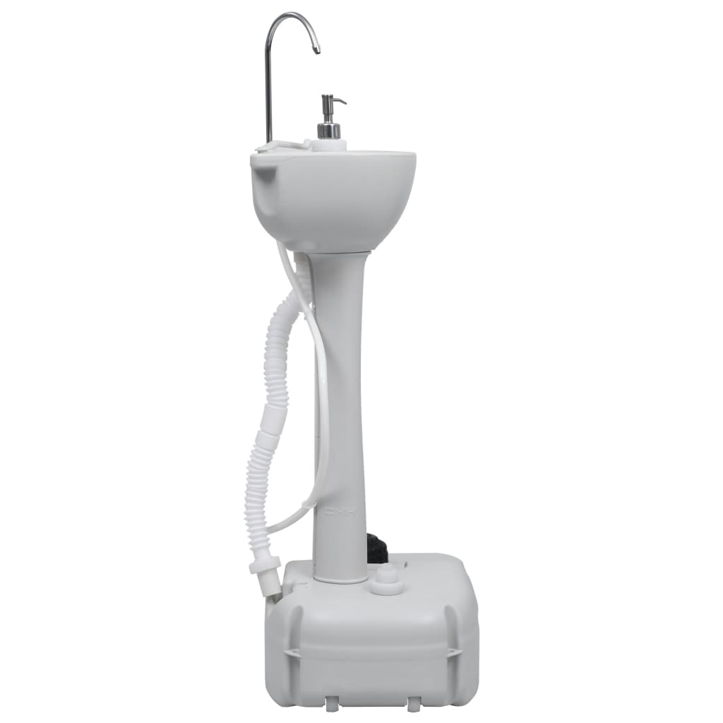 vidaXL Комплект преносими къмпинг тоалетна и мивка с резервоар за вода