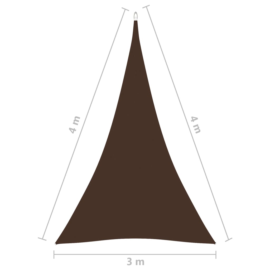 vidaXL Платно-сенник, Оксфорд плат, триъгълно, 3x4x4 м, кафяво