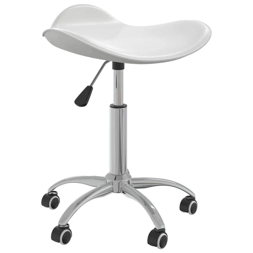 vidaXL Офис стол, бял, изкуствена кожа