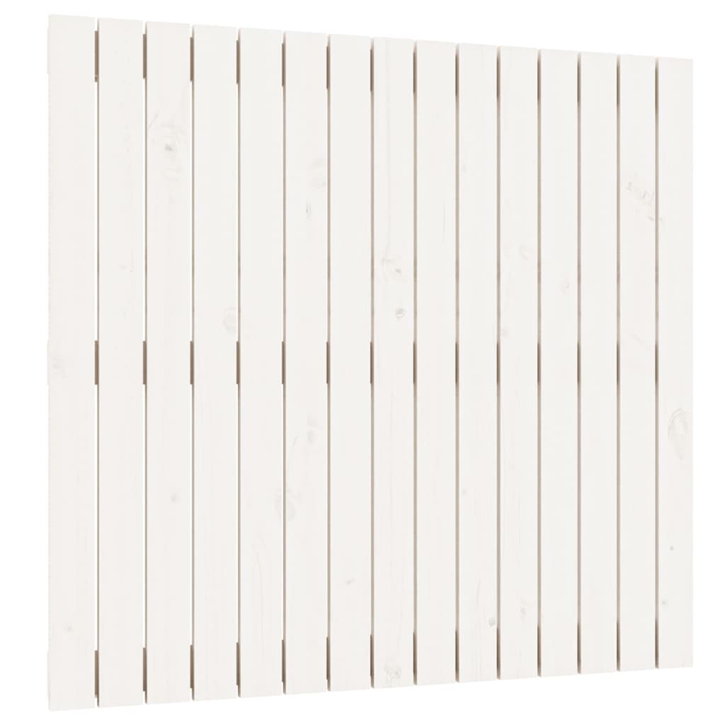 vidaXL Стенна табла за спалня, бяла, 95,5x3x90 см, борово дърво масив