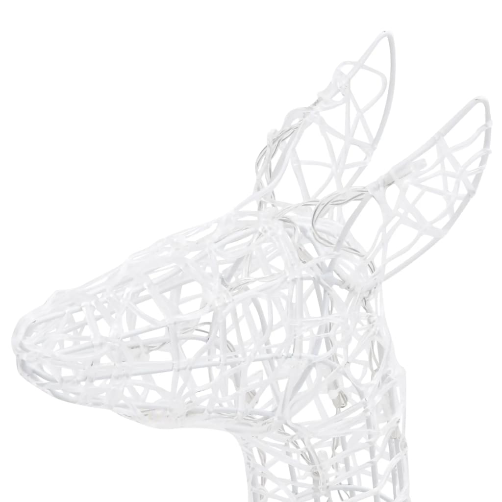 vidaXL Акрилна коледна украса семейство елени, 160 LED, топло бяло