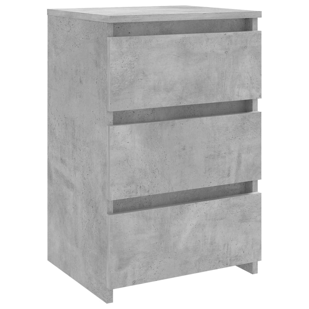 vidaXL Нощно шкафче, бетонно сиво, 40x35x62,5 см, ПДЧ