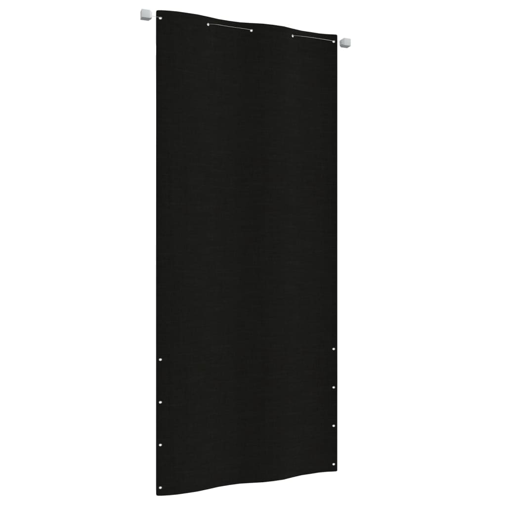 vidaXL Балконски параван, черен, 100x240 см, оксфорд плат