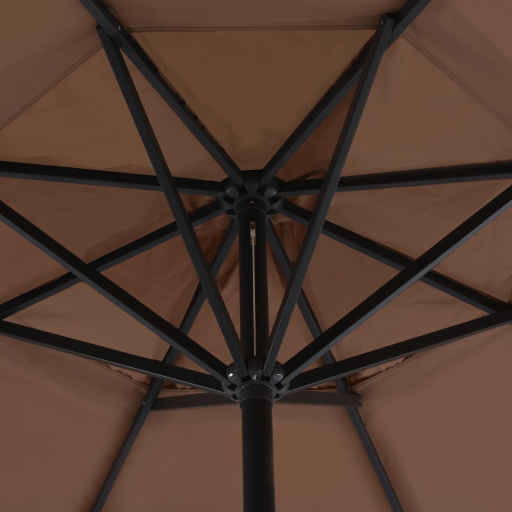 vidaXL Градински чадър с алуминиев прът, 500 см, таупе