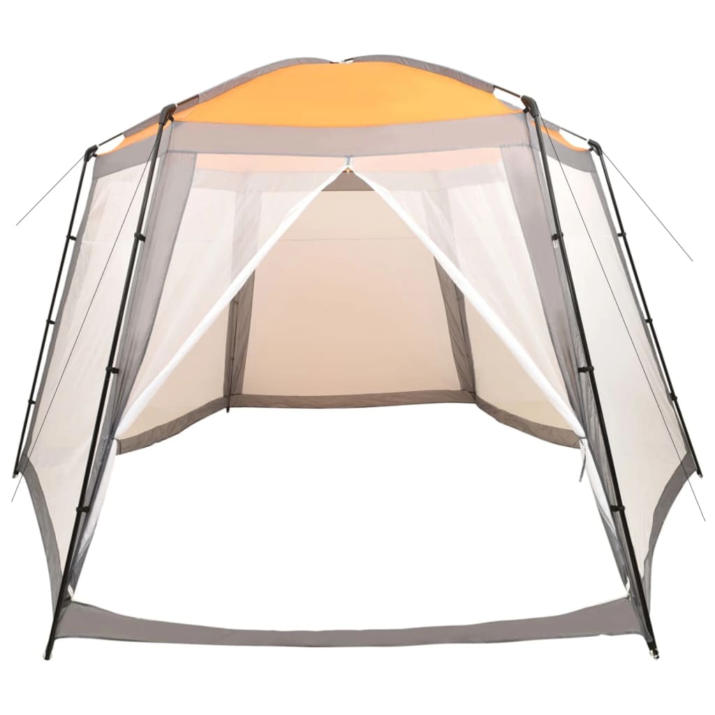 vidaXL Палатка за басейн, текстил, 500x433x250 см, сива
