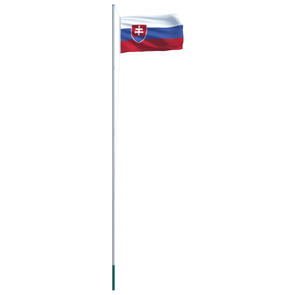 vidaXL Флаг на Словакия и алуминиев флагщок, 6,2 м