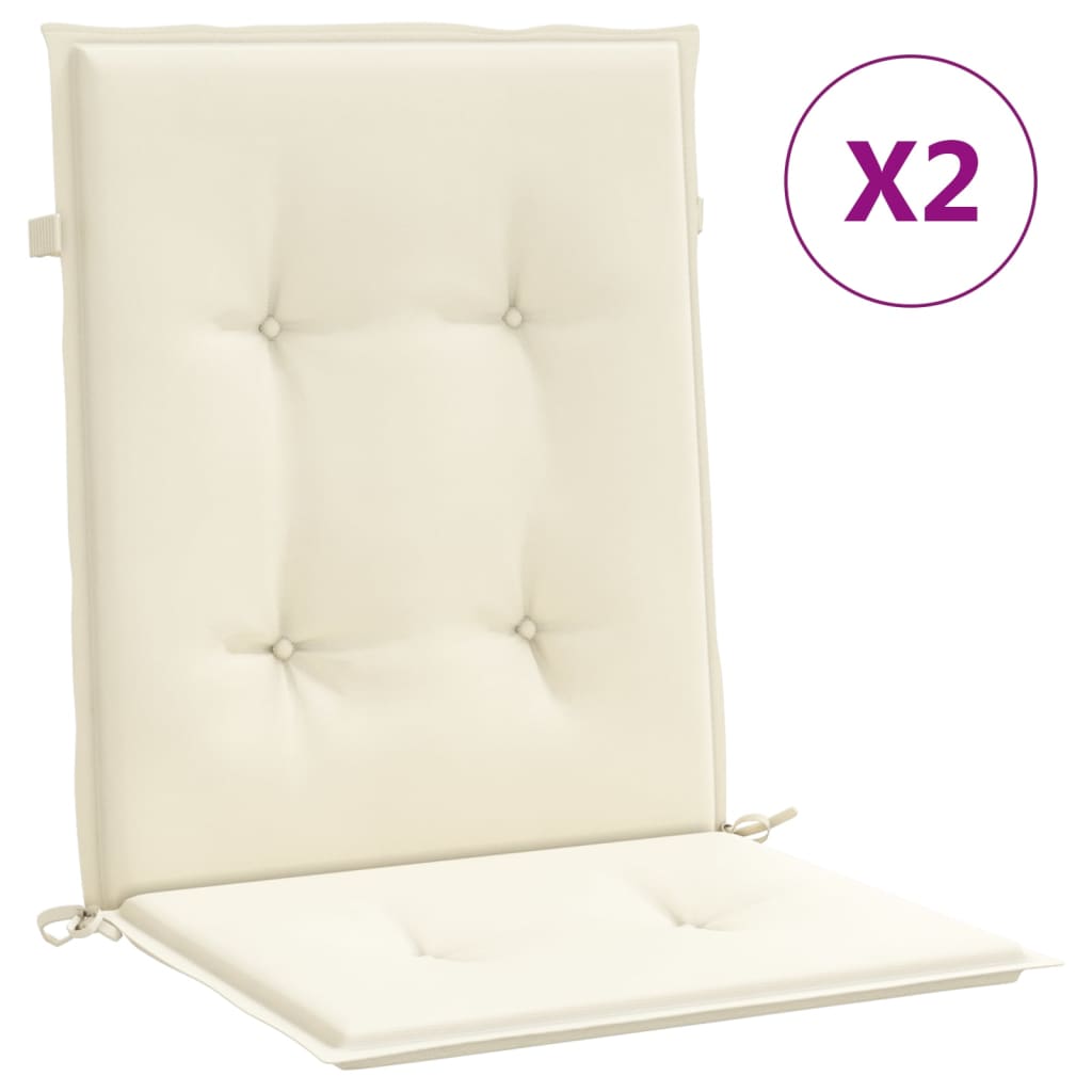vidaXL Възглавници за столове 2 бр кремави 100x50x3 см Оксфорд плат
