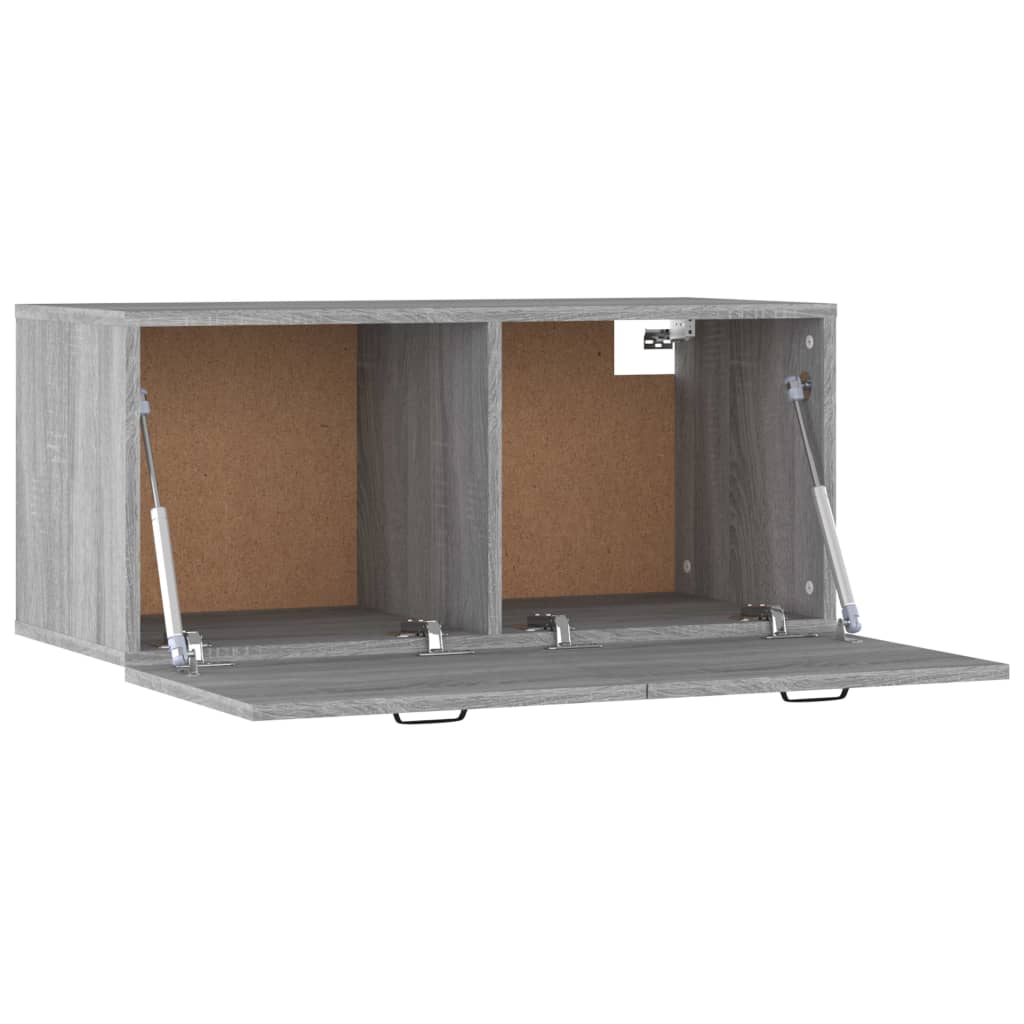 vidaXL Стенен шкаф, сив сонома, 80x36,5x35 см, инженерно дърво