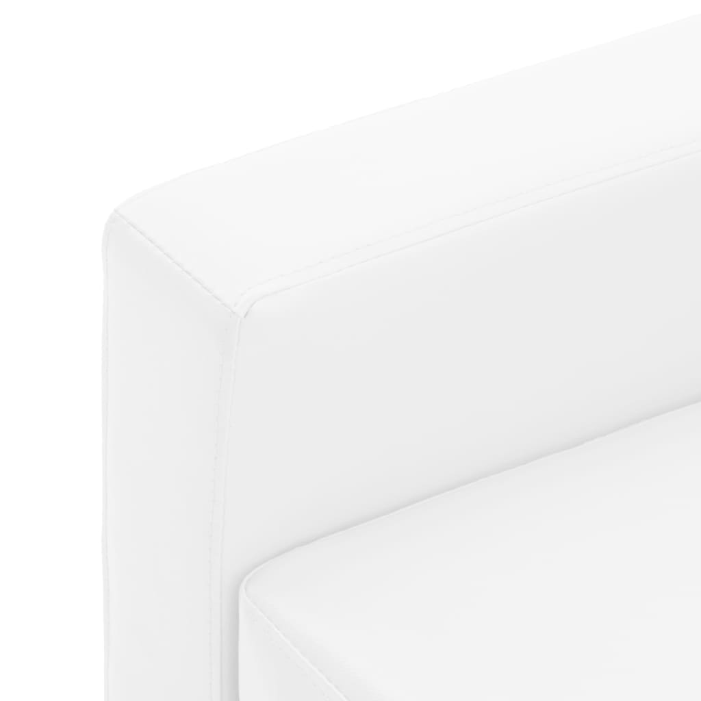 vidaXL 3-местен диван, бял, изкуствена кожа