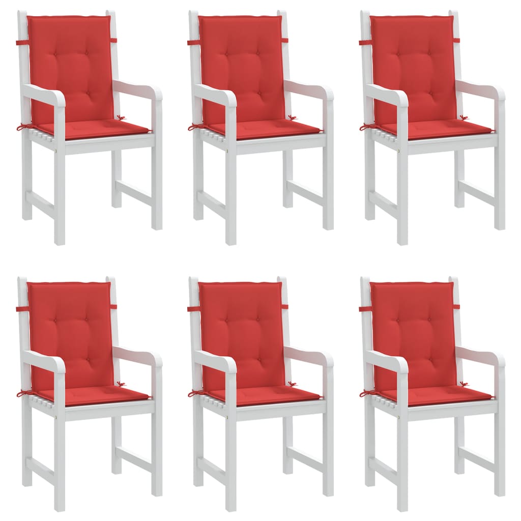vidaXL Възглавници за столове 6 бр червени 100x50x3 см Оксфорд плат