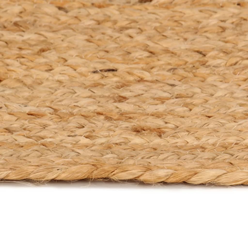 vidaXL Плетен килим, юта, 210 см, кръгъл