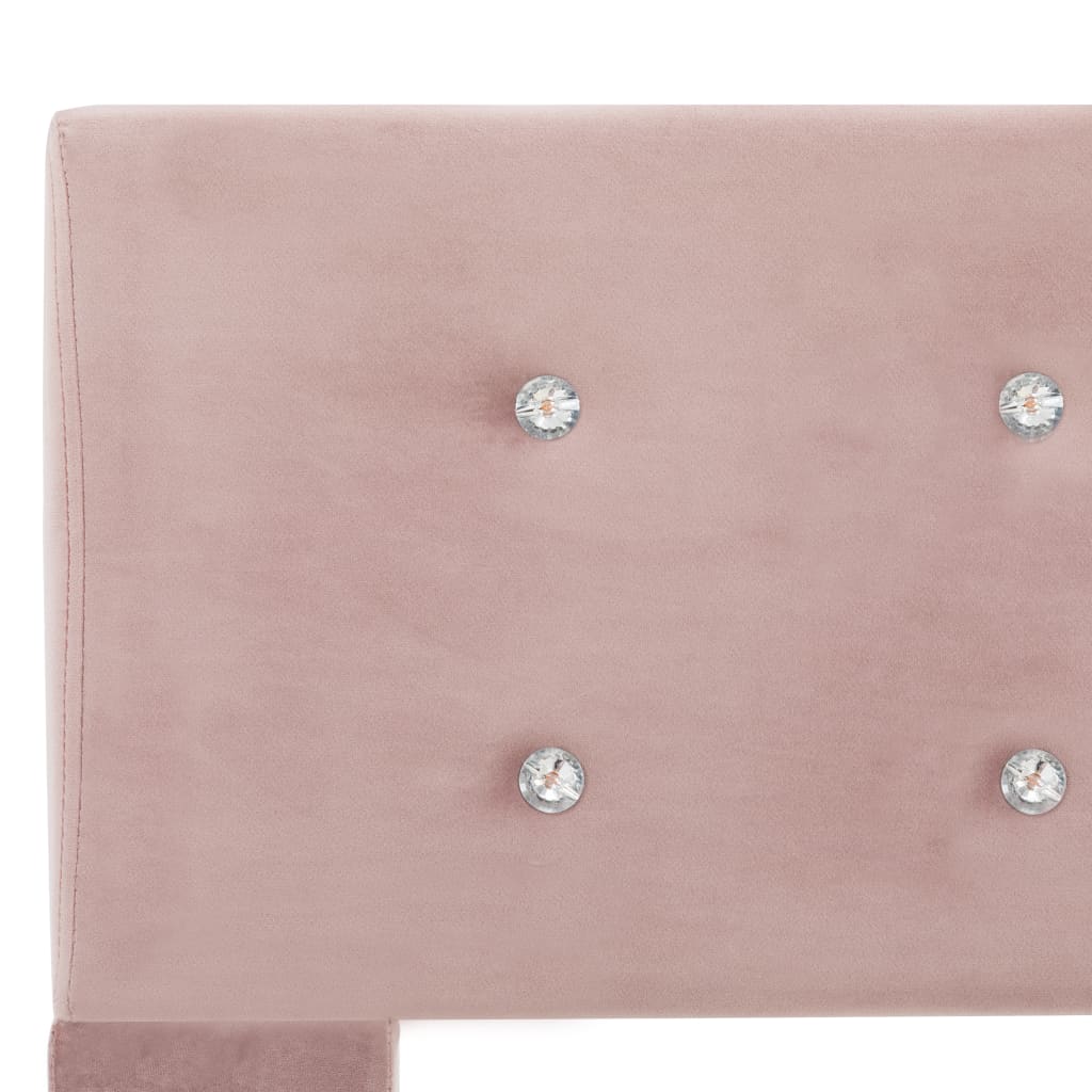vidaXL Легло с мемори матрак, розово, кадифе, 180x200 см