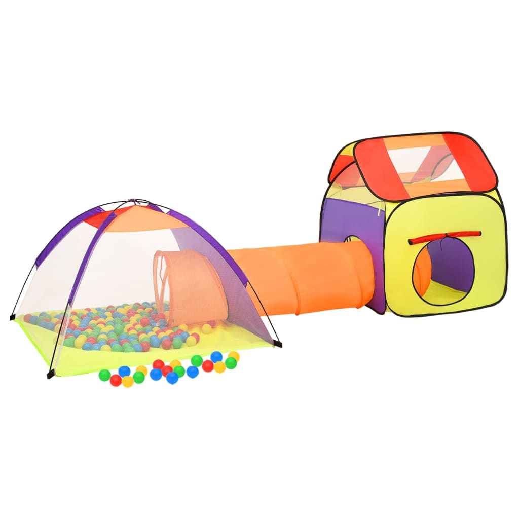 vidaXL Детска палатка за игра, многоцветна, 338x123x111 см