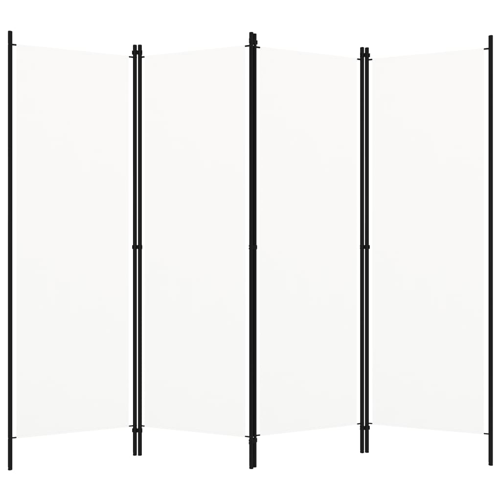 vidaXL Параван за стая, 4 панела, бял, 200x180 см