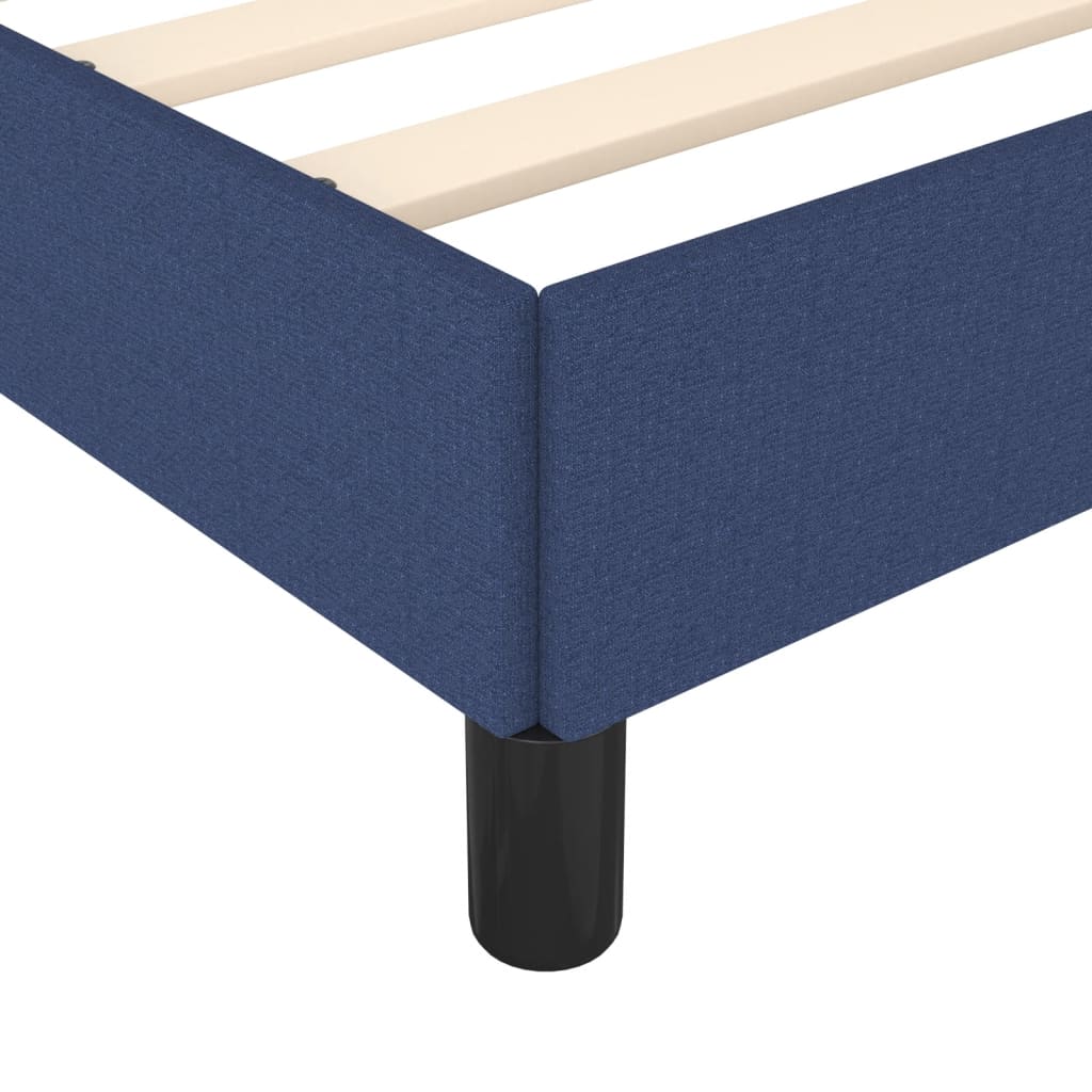 vidaXL Рамка за легло, синя, 120x190 см, текстил