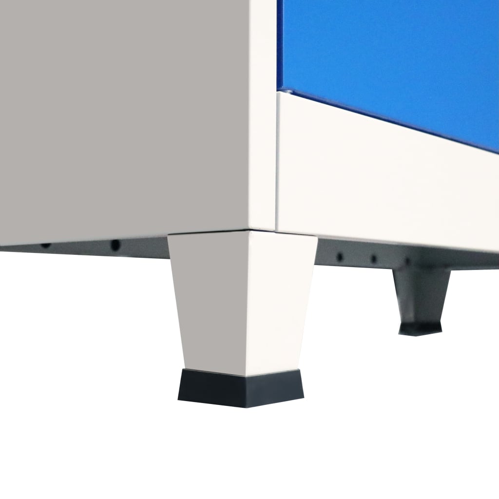 vidaXL Метален офис шкаф, 90x40x90 см, сиво и синьо