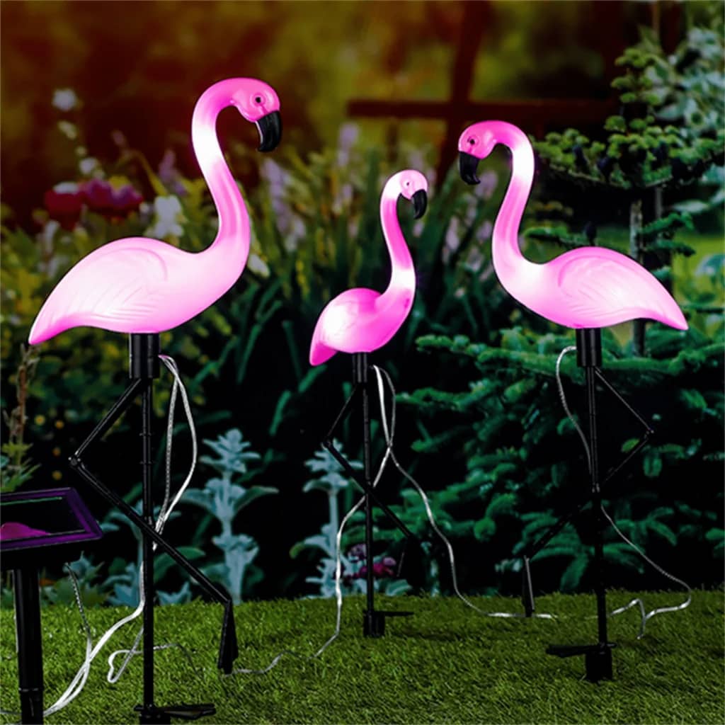 HI Соларни LED градински лампи Flamingo 3 бр
