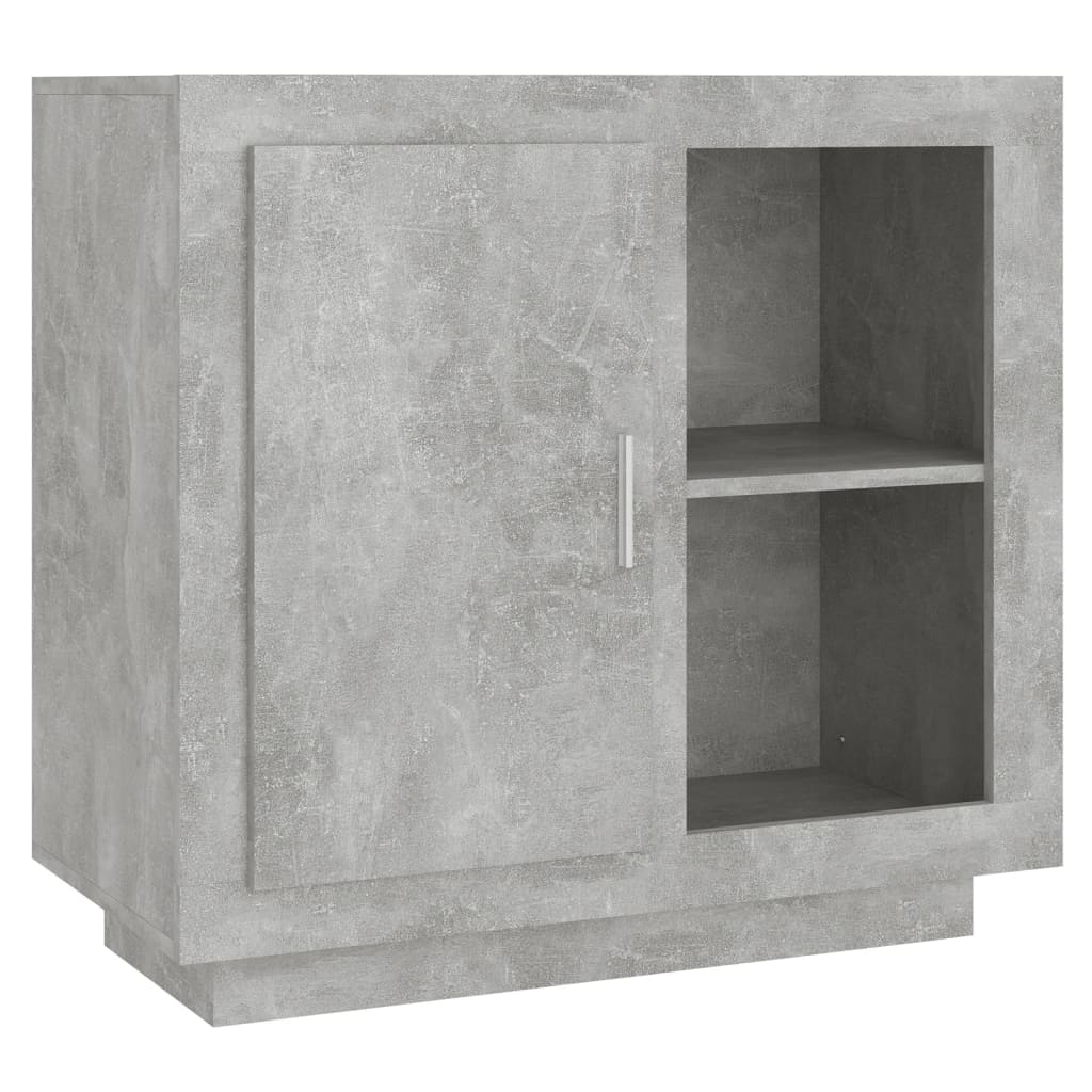 vidaXL Сайдборд, бетонно сив, 80x40x75 см