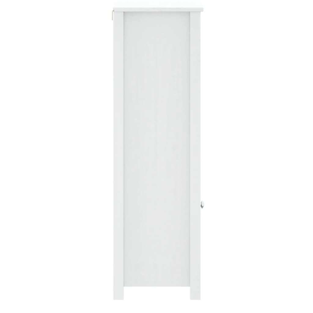 vidaXL Шкаф за баня "BERG", бял, 40x34x110 см, бор масив