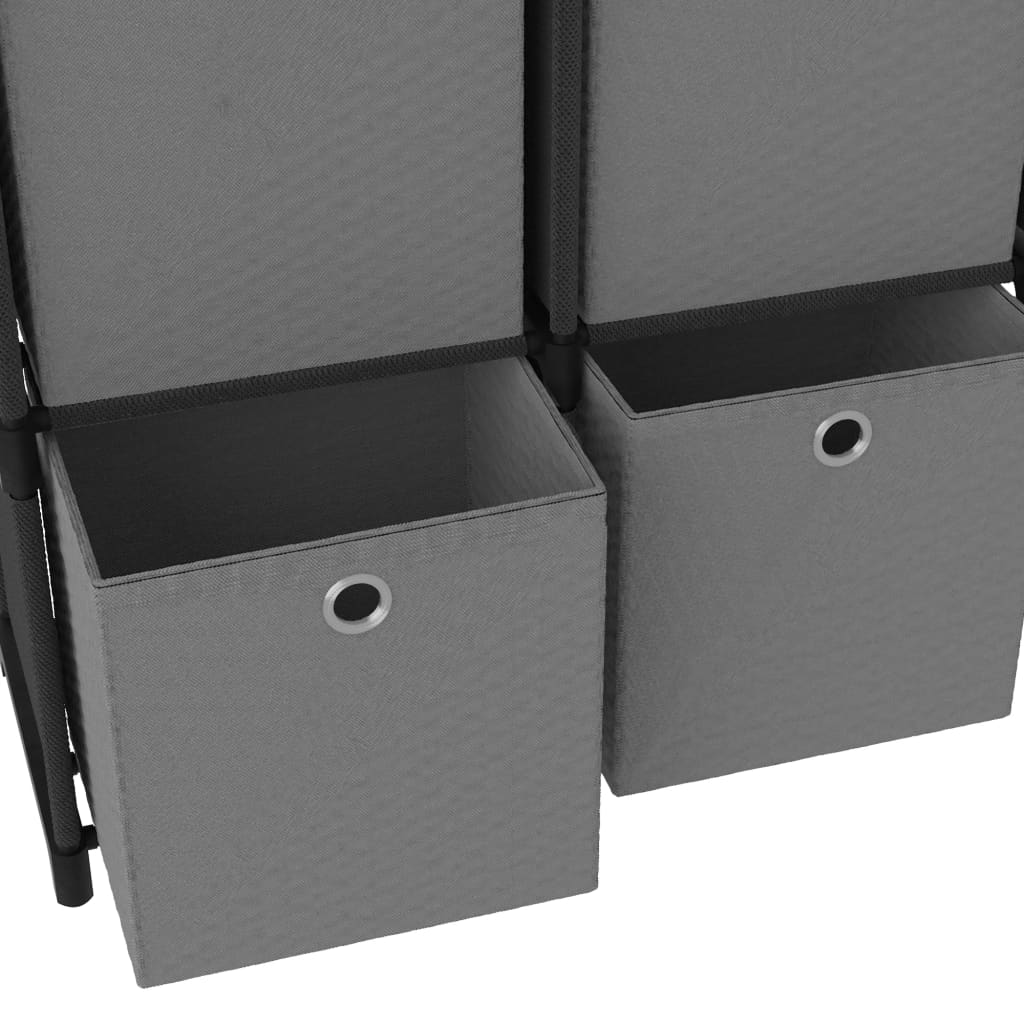 vidaXL Органайзер с 6 отделения с кутии, черен, 103x30x72,5 см, плат