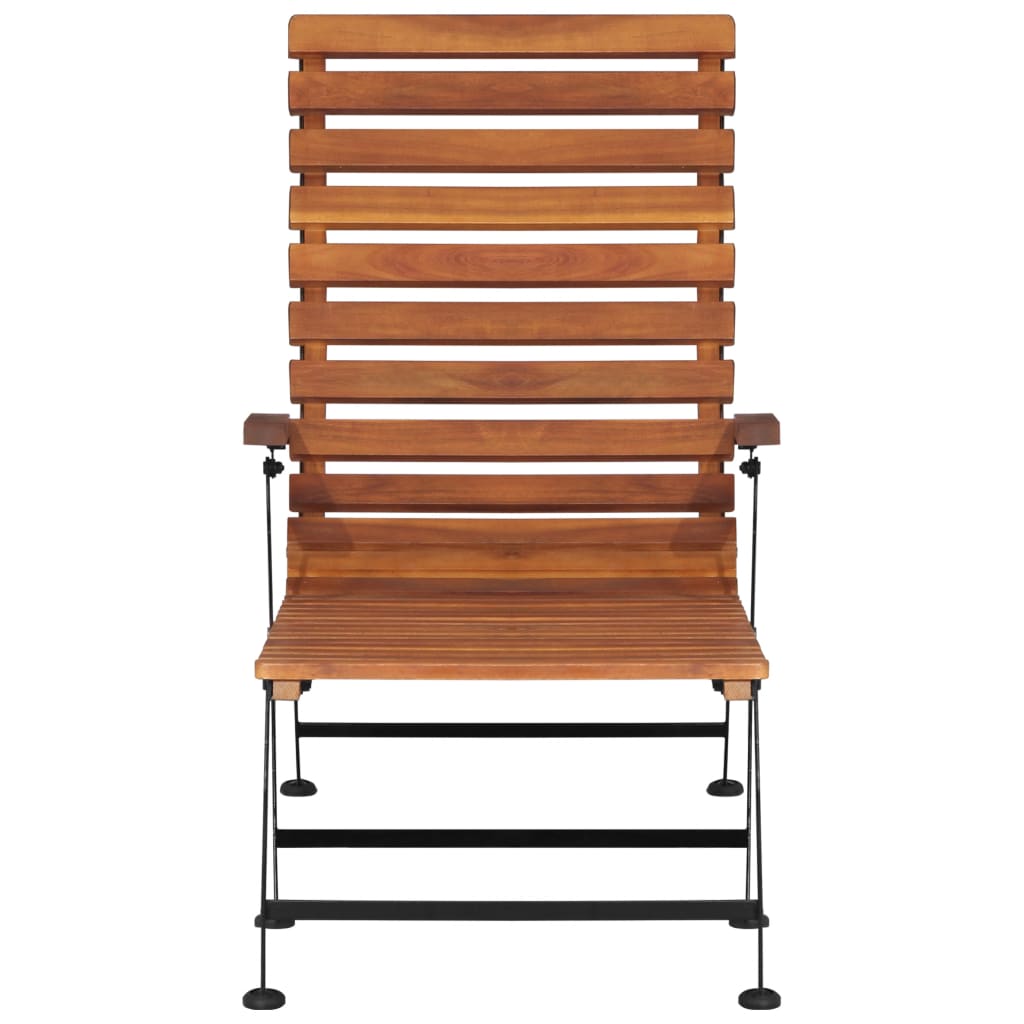 vidaXL Градински стол тип шезлонг, акация масив