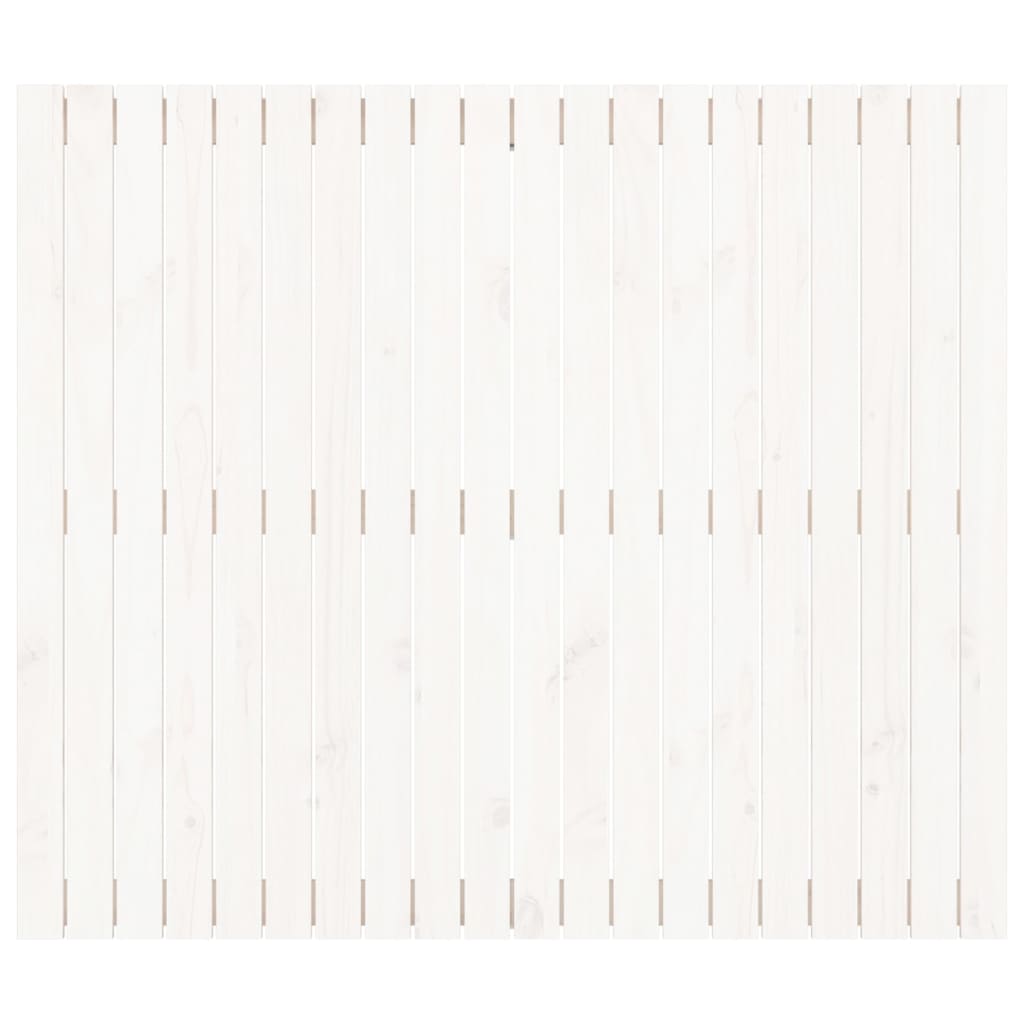 vidaXL Стенна табла за спалня бяла 127,5x3x110 см борово дърво масив