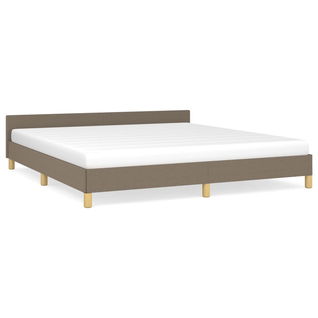 vidaXL Рамка за легло с табла, таупе,180x200 см, плат
