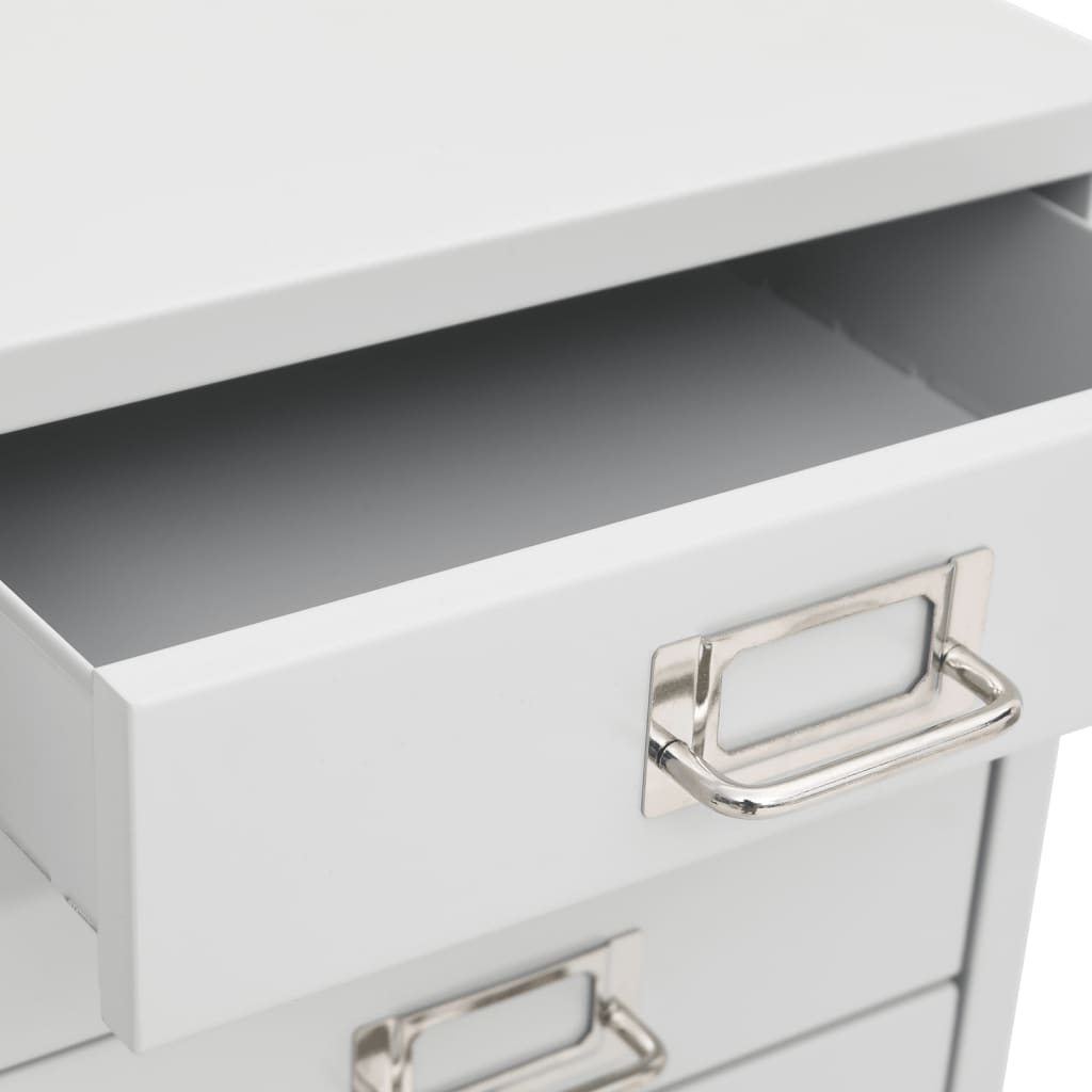 vidaXL Офис шкаф, сив, 28x35x35 см, метал