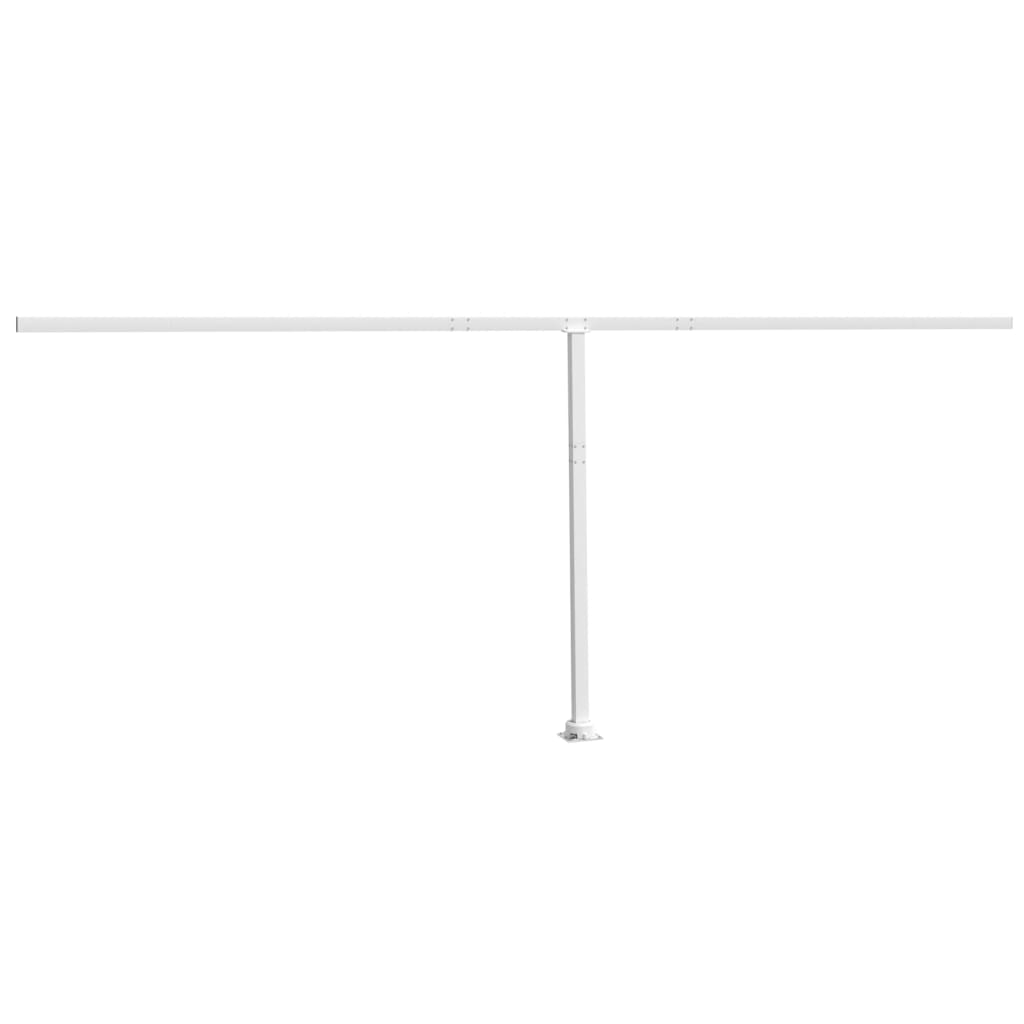 vidaXL Комплект стълбове за тенти, бял, 600x245 см, желязо