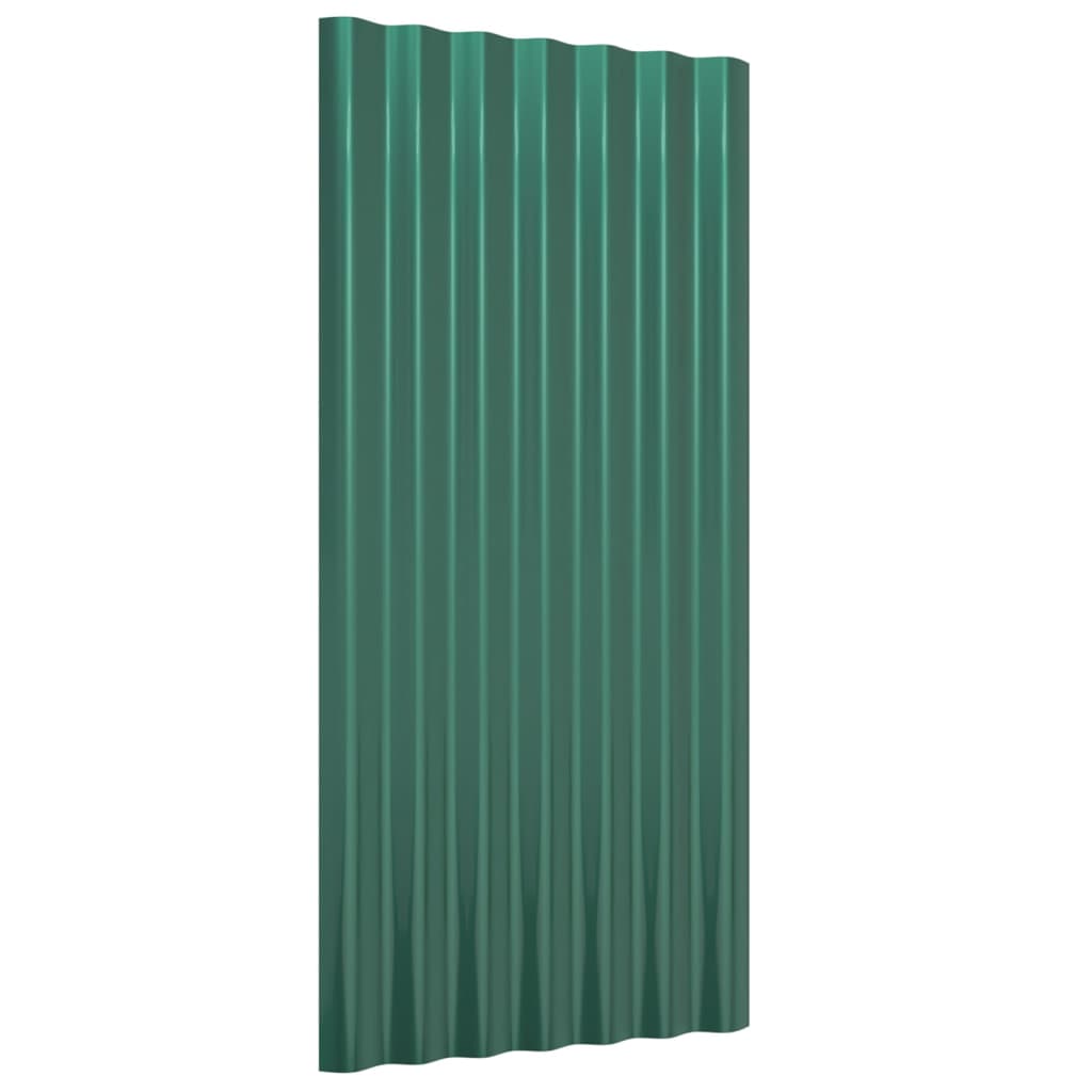 vidaXL Покривни панели 12 бр прахово боядисана стомана зелени 80х36 см