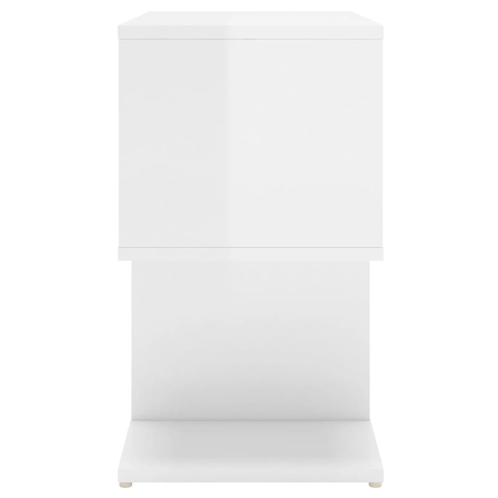 vidaXL Нощни шкафчета, 2 бр, бял гланц, 50x30x51,5 см, ПДЧ