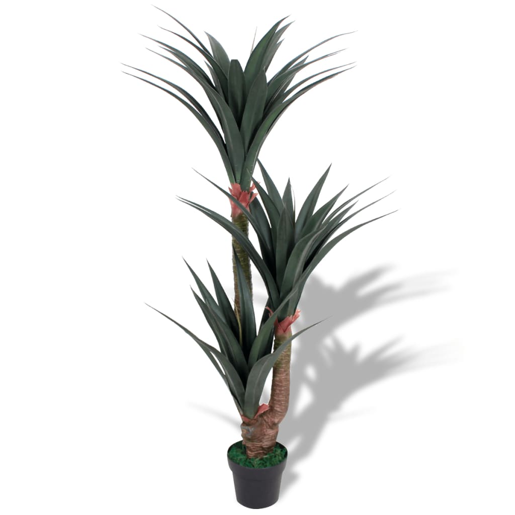 vidaXL Изкуствено растение юка със саксия, 155 см, зелено