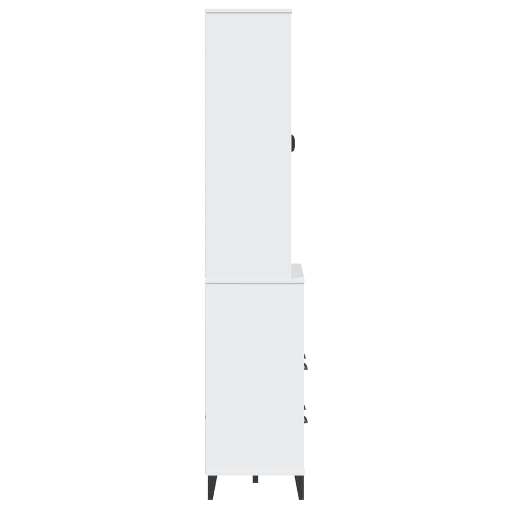 vidaXL Висок шкаф "VIKEN", бял, 80x40x200 см, бор масив