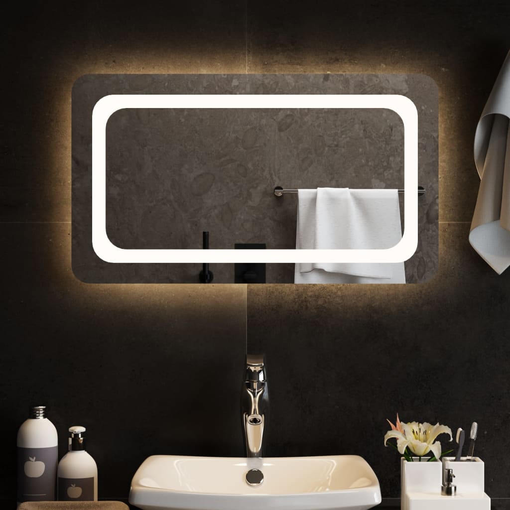 vidaXL LED огледало за баня, 70x40 см