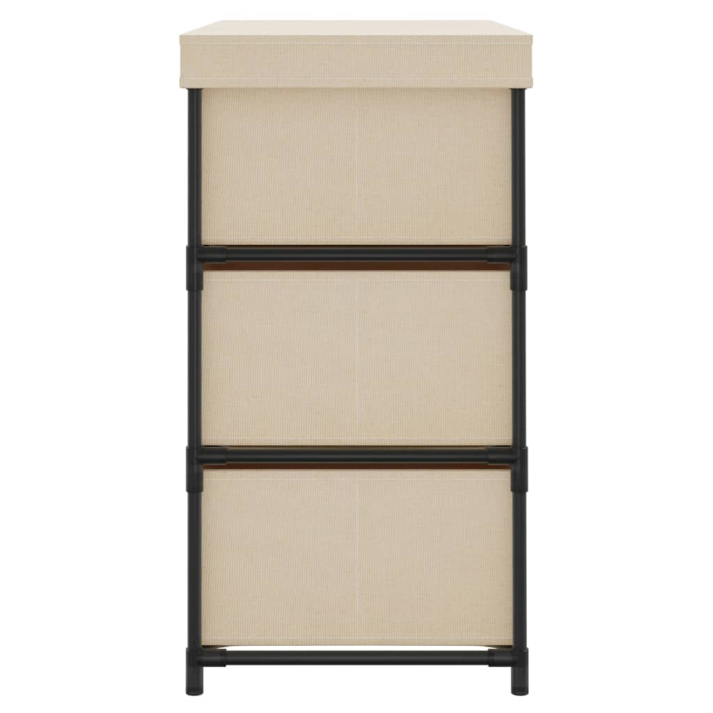 vidaXL Шкаф за съхранение с 6 чекмеджета, 55x29x55 см, кремав, стомана