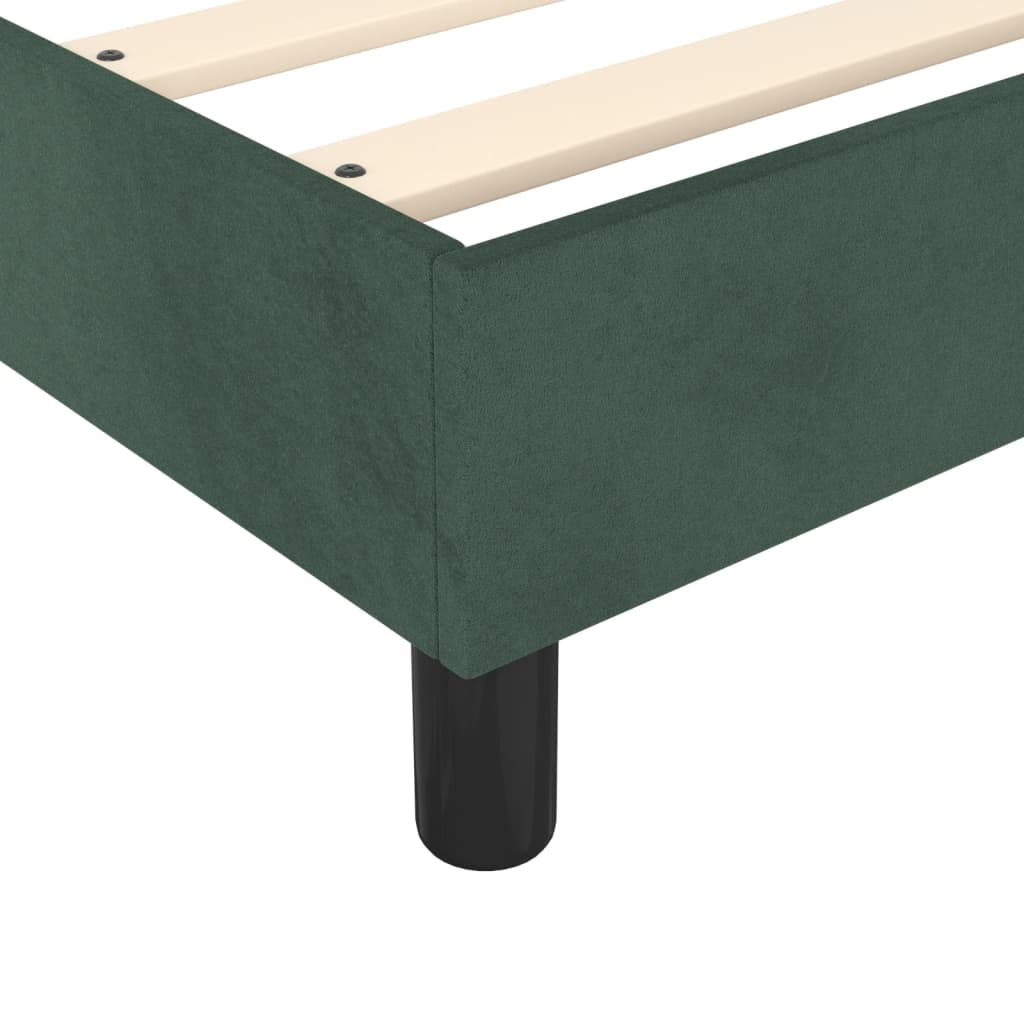 vidaXL Боксспринг рамка за легло, тъмнозелена, 120x200 см, кадифе