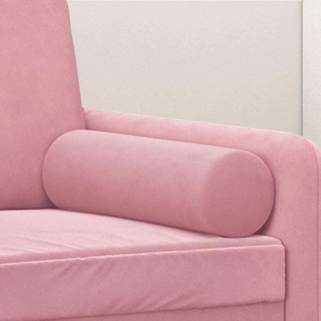 vidaXL Декоративни възглавници, 2 бр, розови, Ø15x50 см, кадифе