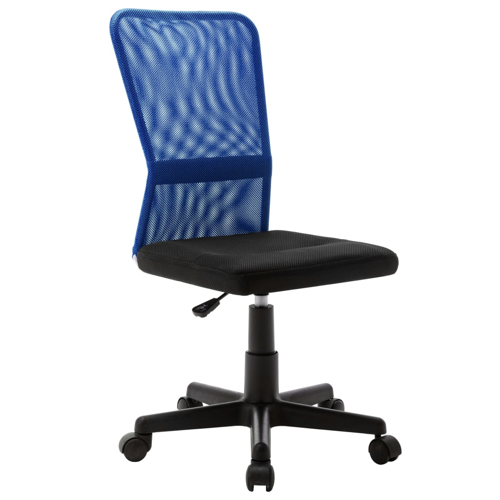 vidaXL Офис стол, черно и синьо, 44x52x100 см, мрежест плат