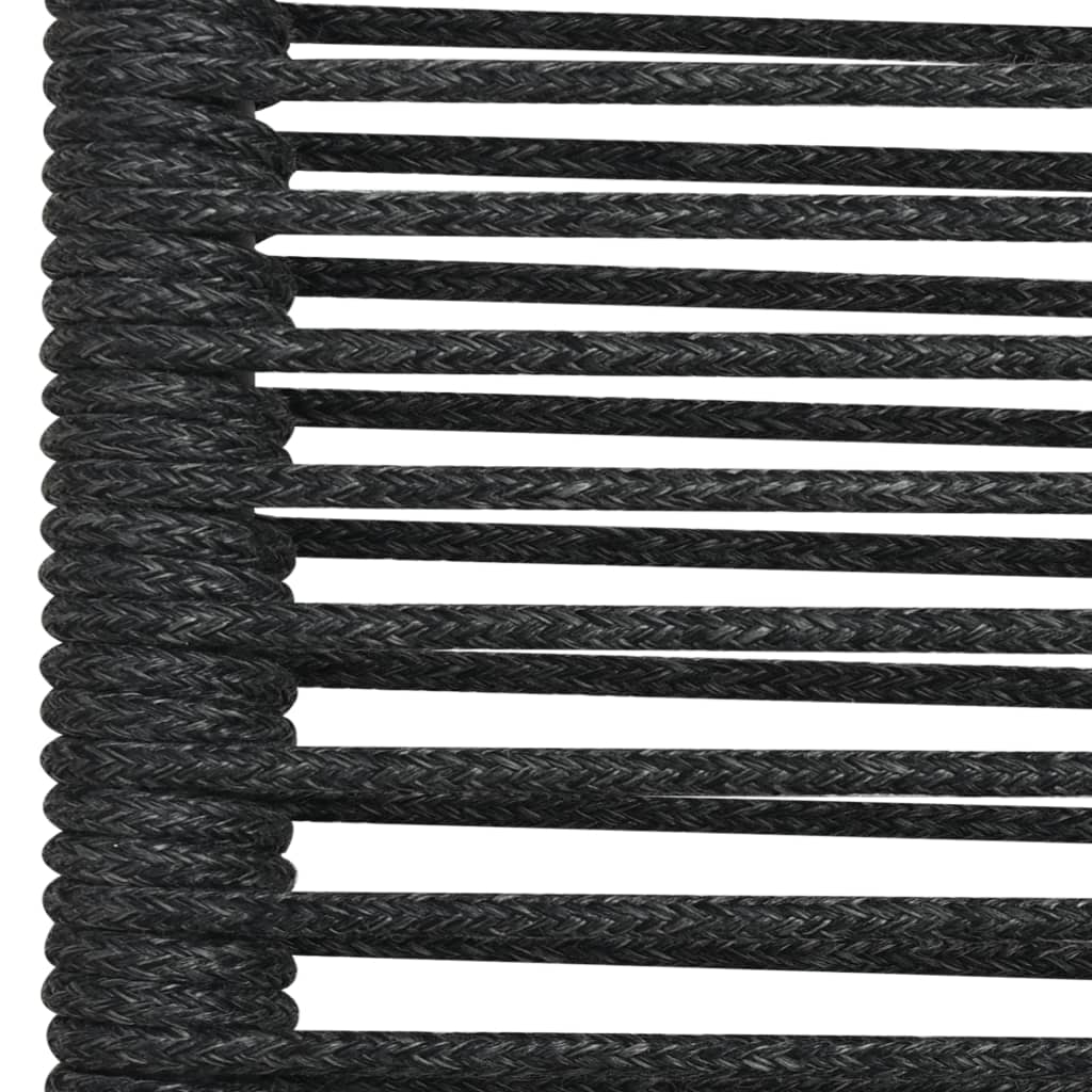 vidaXL Градински трапезен комплект 7 части памучно въже стомана черен