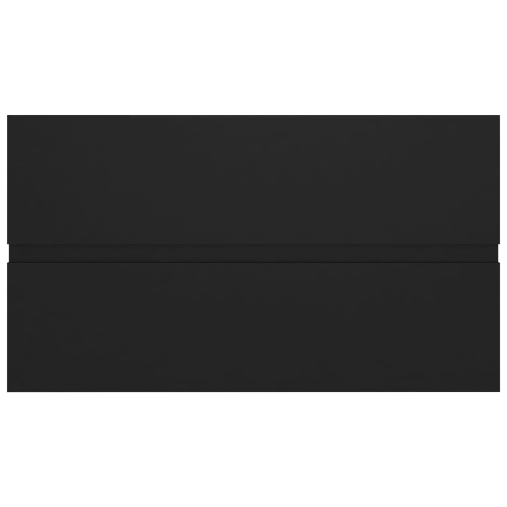 vidaXL Долен шкаф за мивка, черен, 80x38,5x45 см, ПДЧ
