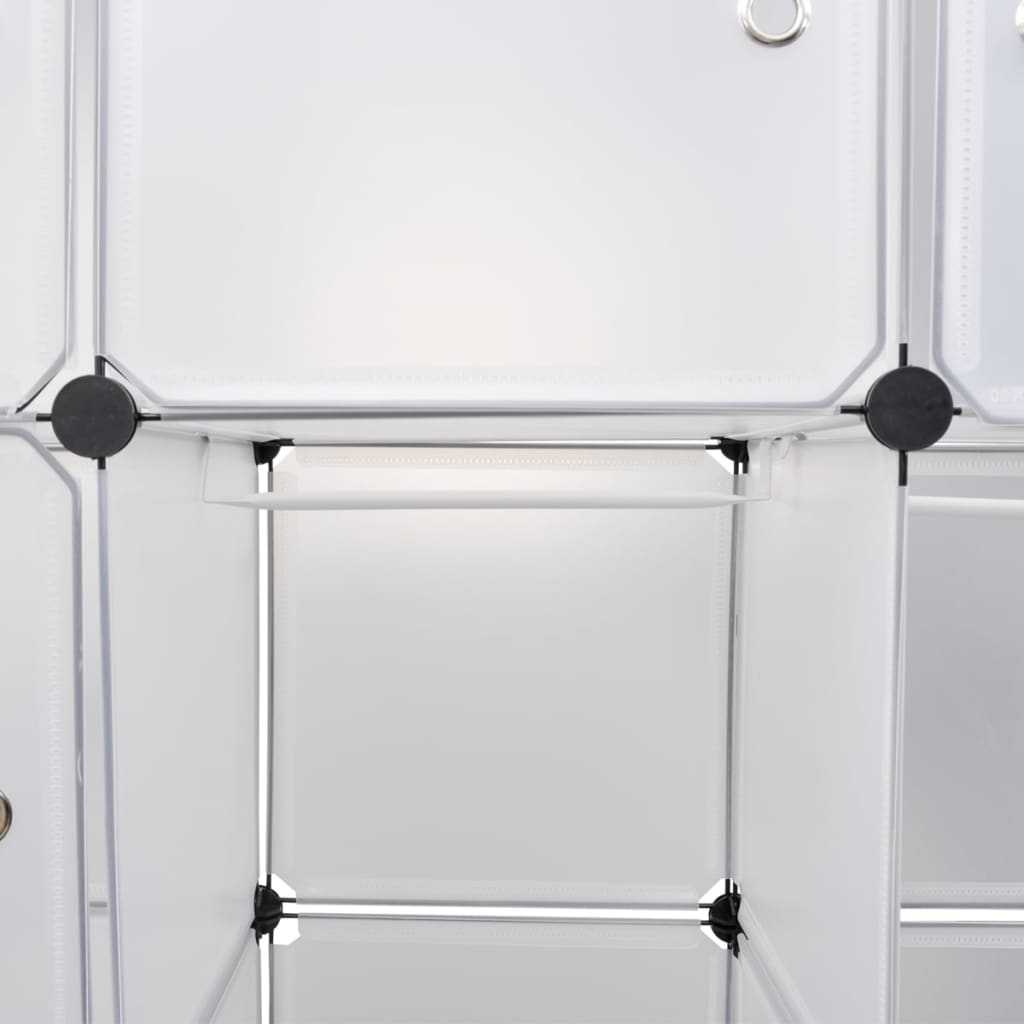 vidaXL Модулен шкаф с 14 отделения, бял, 37x146x180,5 см
